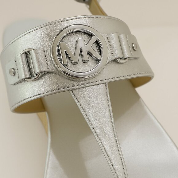 NEW MICHEAL Michael Kors Ashley Logo Wedge Platform Sandals Size 9.5 - Picture 2 of 9